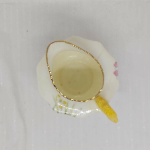 Royal Paragon By Appointment Sugar and Creamer Set-Lily Pads-Pink-Yellow-Weave - Picture 6 of 10